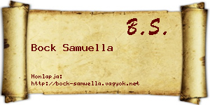 Bock Samuella névjegykártya